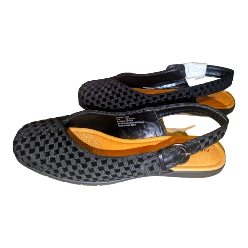Comfortview Marta Woven Flats, Size 12W NWOT